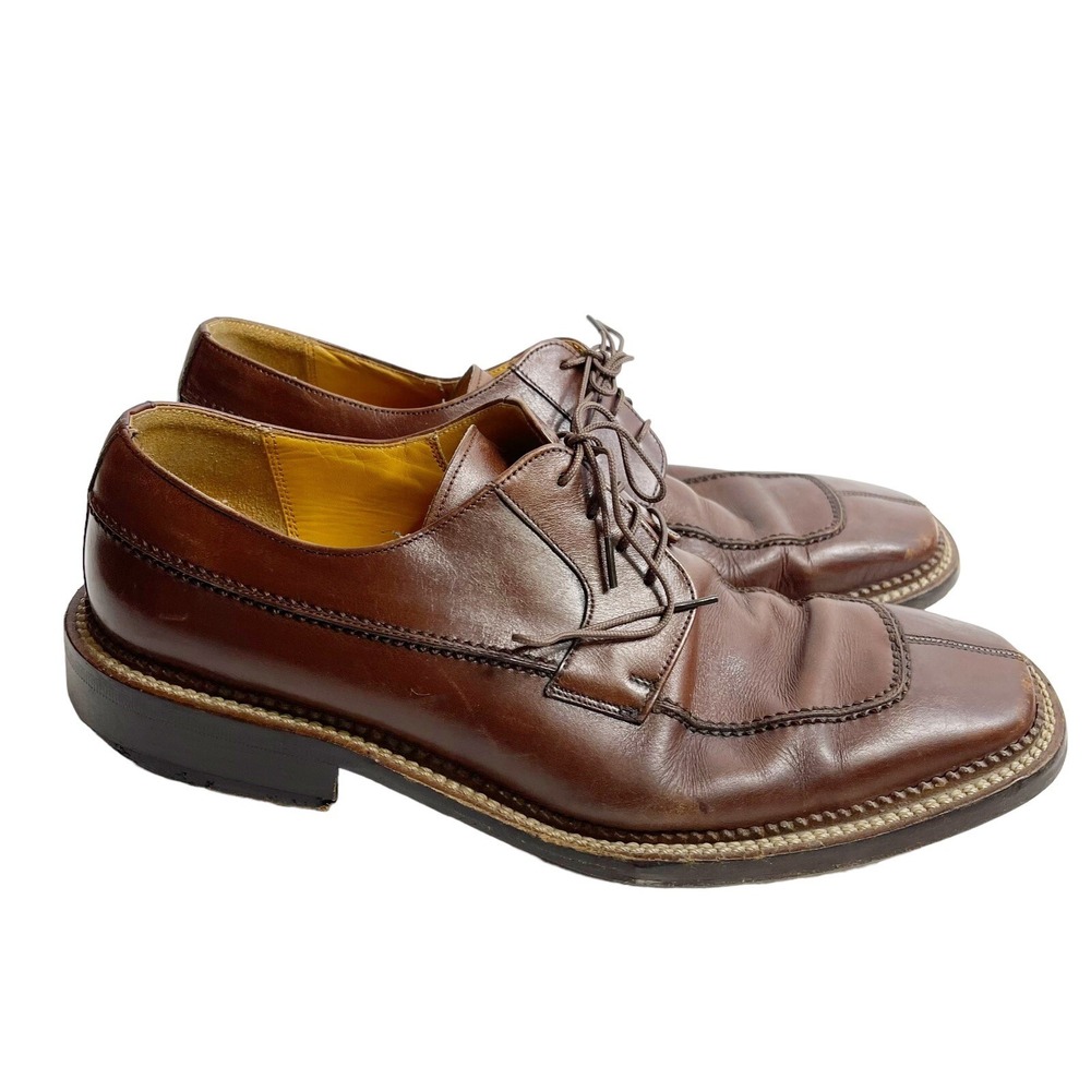 Mezlan‎ Banderas Dress Shoes 10.5M Brown Split Toe Leather Derby Oxfords Spain